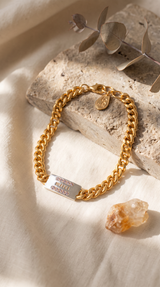 MERCI BRACELET - 22K Gold Plated Brass & Sterling Silver 925