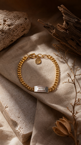 MERCI BRACELET - 22K Gold Plated Brass & Sterling Silver 925
