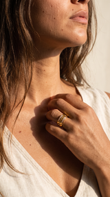 MERCI RING - 22K Gold plated & Sterling Silver 925