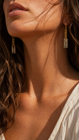 MERCI EARRINGS - 22K Gold Plated Brass & Sterling Silver 925