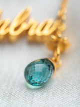 Gold vermeil necklace by Leeloobird Jewelry Bali with 'Alphacalabra'