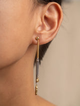 FLOW EARRINGS- 22K Gold plated & Sterling Silver 925