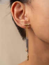 FLOW EARRINGS- 22K Gold plated & Sterling Silver 925