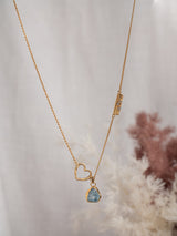 Gold vermeil "Cinta" necklace with heart and geometric pendant handmade by leeloobird jewelry bali