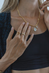 FEATHER NECKLACE - 22K Gold plated & Sterling Silver 925