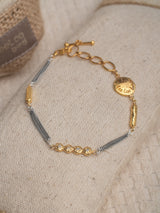 Meaningful Gold Vermeil and sterling silver Flow bracelet handmade by Leeloobird Jewlery bali
