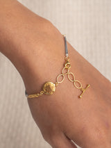 Meaningful Gold Vermeil and sterling silver Flow bracelet handmade by Leeloobird Jewlery bali