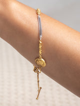 Meaningful Gold Vermeil and sterling silver Flow bracelet handmade by Leeloobird Jewlery bali