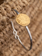 Meaningful Gold Vermeil and sterling silver "In-the-now" bracelet handmade by Leeloobird Jewlery bali