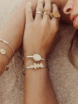 Meaningful Gold Vermeil and sterling silver "In-the-now" bracelet handmade by Leeloobird Jewlery bali