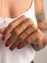 CHAIN MESH RING - 22K Gold plated & Sterling Silver 925