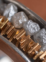ROUGH DIAMONDS RING - 22K Gold plated & Sterling Silver 925