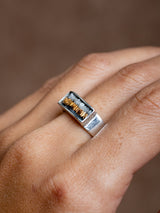 Rough diamonds gemstones ring by LeeLooBird jewelry Bali