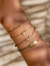 Meaningful and spiritual Gold Vermeil and sterling silver "Maybe" bracelet handmade by Leeloobird Jewlery bali