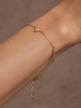 Meaningful and spiritual Gold Vermeil and sterling silver "Maybe" bracelet handmade by Leeloobird Jewlery bali