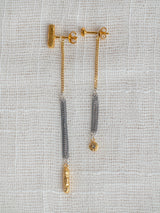 FLOW EARRINGS- 22K Gold plated & Sterling Silver 925