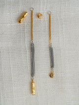 FLOW EARRINGS- 22K Gold plated & Sterling Silver 925