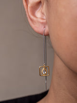 GREEN AMETHYST EARRINGS - 22K Gold plated & Sterling Silver 925