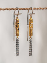 Vintage model Pair of gold and silver earrings by leeloobird jewelry bali