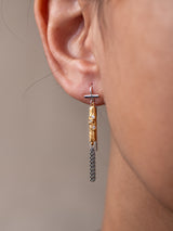 Close-up of Vintage earrings model by leeloobird jewelry bali.