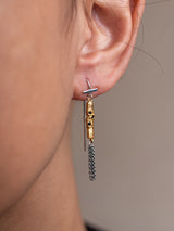 Close-up of Vintage earrings model by leeloobird jewelry bali.