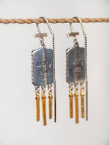 LUCKY BOX EARRINGS- 22K Gold plated & Sterling Silver 925