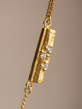 Gold vermeil "Cinta" necklace with heart and geometric pendant handmade by leeloobird jewelry bali