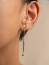 FLOW EARRINGS- 22K Gold plated & Sterling Silver 925