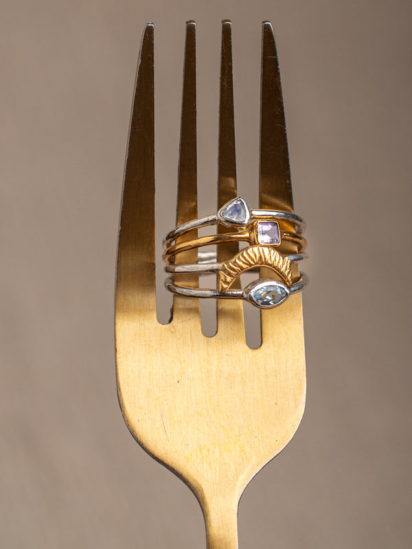 Vermeil and sterling Silver artisan ring by LeeLooBird Bali