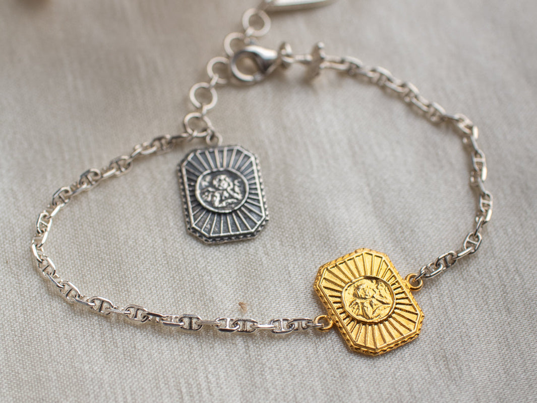Angelito handmade silver and vermeil bracelet by LeeLooBird Bali