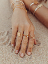 Ave Maria spiritual handmade ring made by LeeLooBird Jewelry Bali in Sterling silver or Gold vermeil