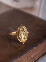 Ave Maria spiritual handmade ring made by LeeLooBird Jewelry Bali in Sterling silver or Gold vermeil
