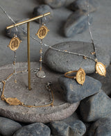 Ave Maria spiritual handmade jewelry set made by LeeLooBird Jewelry Bali in Sterling silver or Gold vermeil