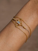 Meaningful Gold Vermeil and sterling silver Gratefulness bracelet handmade by Leeloobird Jewlery bali