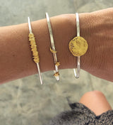 Meaningful Gold Vermeil and sterling silver "In-the-now" bracelet handmade by Leeloobird Jewlery bali