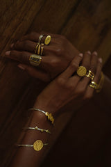 Meaningful Gold Vermeil and sterling silver "In-the-now" bracelet handmade by Leeloobird Jewlery bali