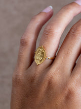 Ave Maria spiritual handmade ring made by LeeLooBird Jewelry Bali in Sterling silver or Gold vermeil