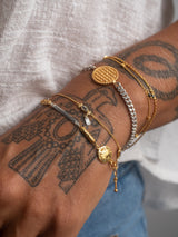 Meaningful Gold Vermeil and sterling silver Flow bracelet handmade by Leeloobird Jewlery bali