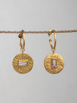 Sunshine earrings by Leeloobird Jewelry brand in Bali featuring gold vermeil.